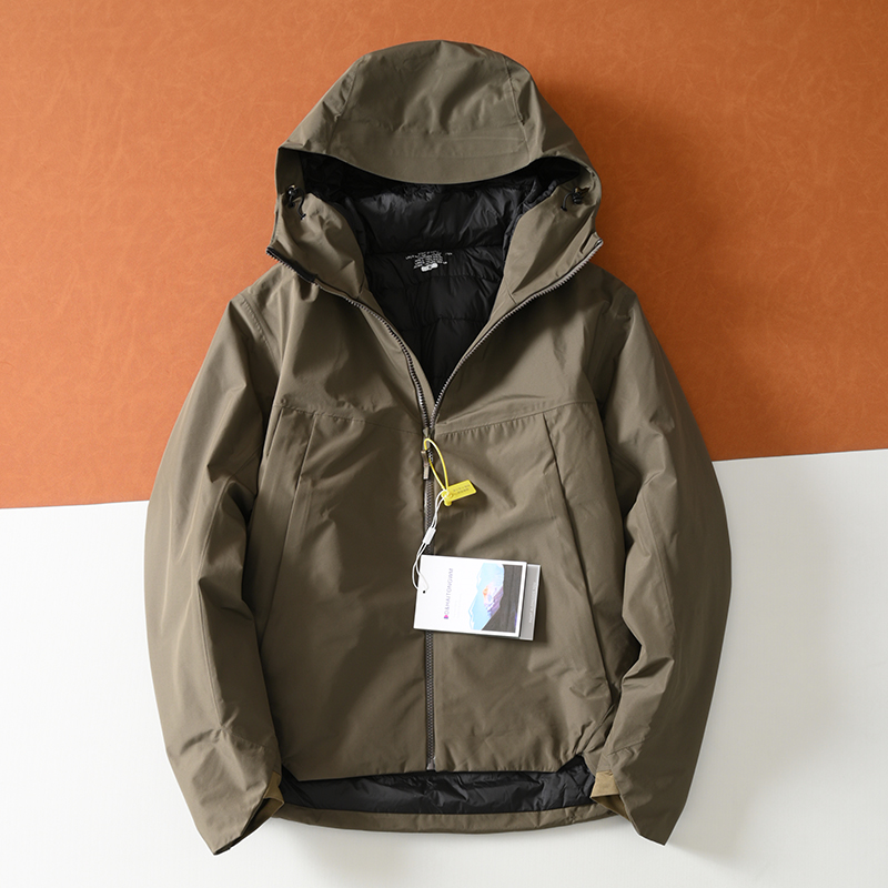 户外VL鸟款连帽硬壳羽绒服外套