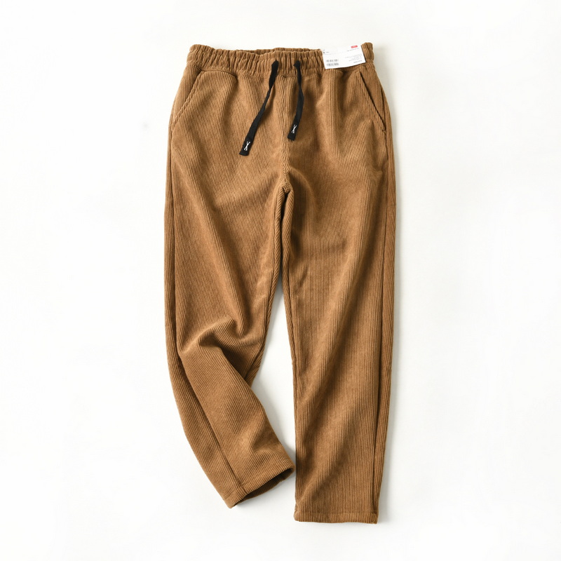 外贸男装加绒加厚直筒卫裤