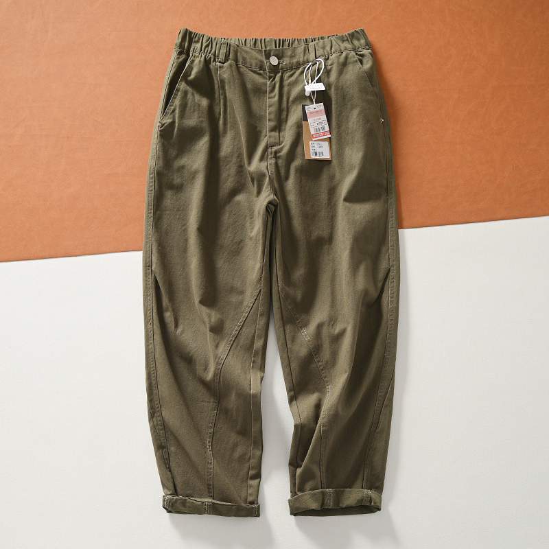 外贸日单水洗纯棉休闲工装裤