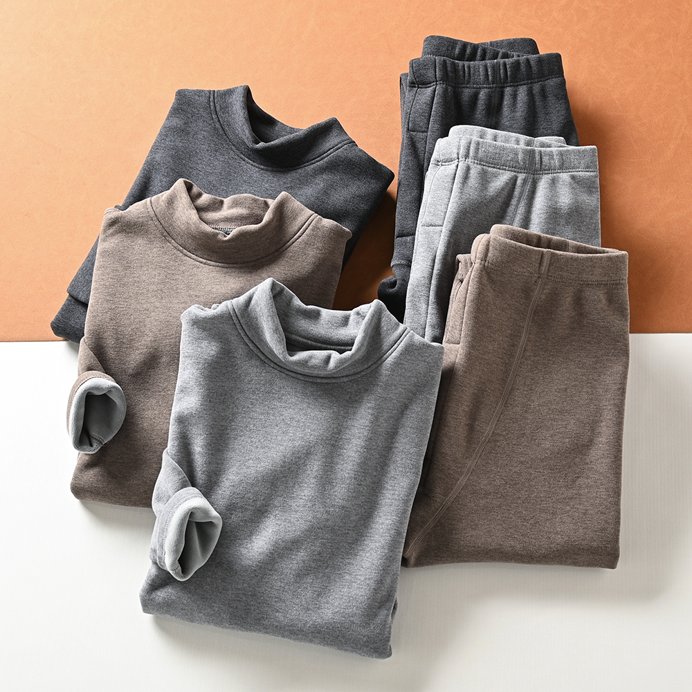 半高领德绒保暖内衣套装