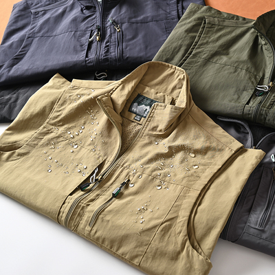 外贸男装多口袋防水马夹背心