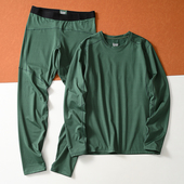 平替 高弹力舒适秋衣秋裤 加绒保暖 飞禽鸟款 冬季 男士 套装