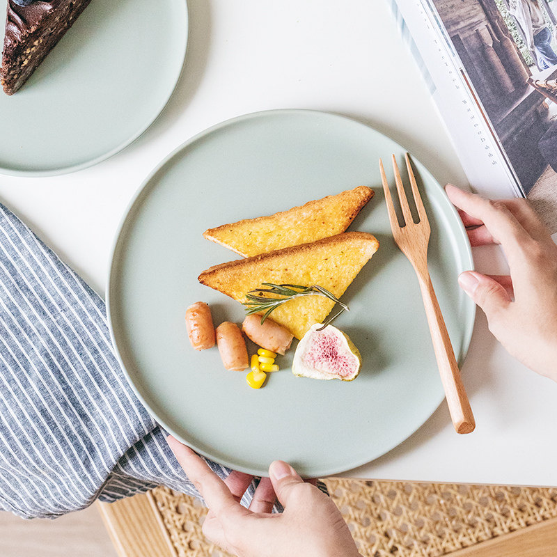 小陶趣 北欧西餐盘平盘陶瓷家用创意网红ins餐盘子摆盘托盘餐具