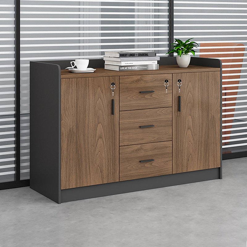 办公室矮柜会议室茶水柜带锁储物柜木质资料柜隔断柜打印机放置柜