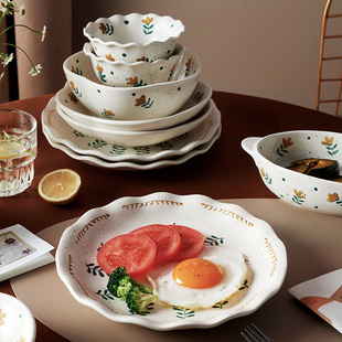 家用春见碗盘餐具日式 苏黎世碗碟套装 轻奢复古碗筷套组乔迁礼物