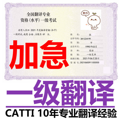 一级笔译译者一对一翻译服务