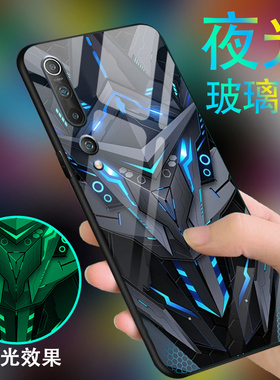 黑色战士适用于小米10手机壳男MI10pro新款10s炫酷8青春版夜光玻璃至尊版全包cc9pro防摔9seultra硅胶保护套