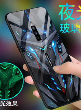 黑色战士适用于红魔6/s/pro手机壳男红魔5g新款游戏nubia7s炫酷5s努比亚z40spro夜光玻璃防摔硅胶潮薄保护套