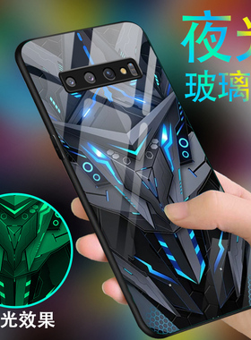 黑色战士适用于三星s10手机壳男Galaxy s9/s8新款三星s20/s21炫酷+夜光fe玻璃至尊版全包ultra防摔硅胶高级套