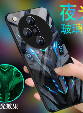 黑色战士适用oppofindx7手机壳男findx6pro新款Findx5炫酷Findx3夜光玻璃x2pro全包ultra摄影师版防摔硅胶套