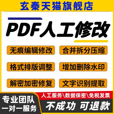 pdf解密处理修改编辑转换word录入文字识别提取压缩替换ps改图片
