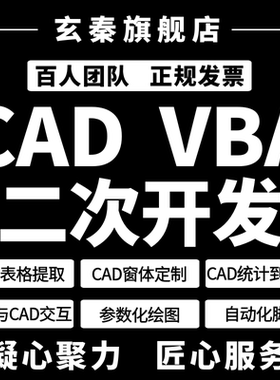CAD二次开发定制lisp插件VBA宏编程序脚本数据提取智能工具C#.net