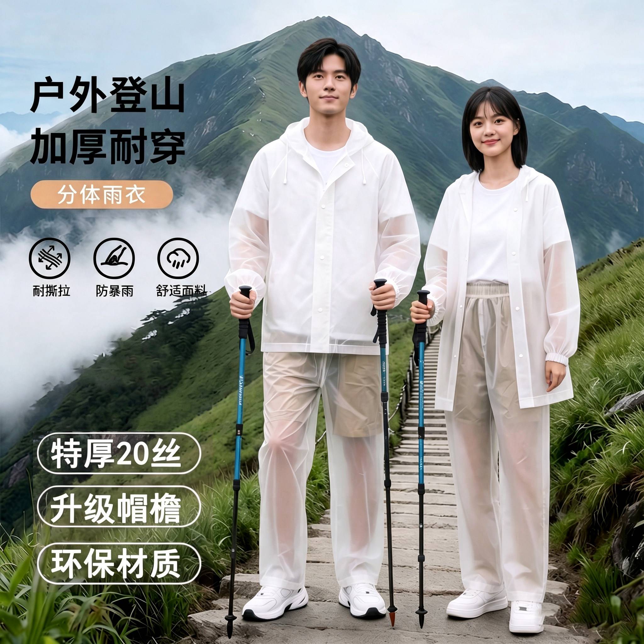 雨衣分体式一次性全身骑行成人男款长款便携式防暴雨雨裤防水