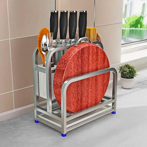 2025不锈钢刀架菜板放置架刀架置物架砧板架304不锈钢刀具收纳架