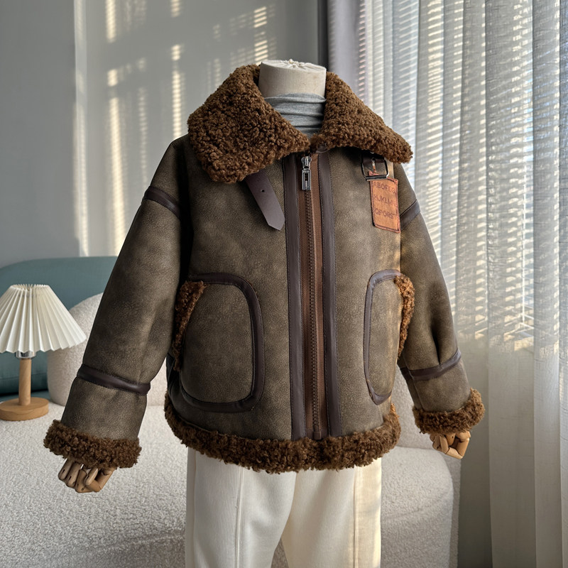 儿童羊羔毛外套男童冬装2025新款秋冬男宝宝冬季加厚男孩加绒上衣,童装/婴儿装/亲子装,皮草/仿皮草,淘宝优惠券,粉丝福利购,淘宝优惠卷