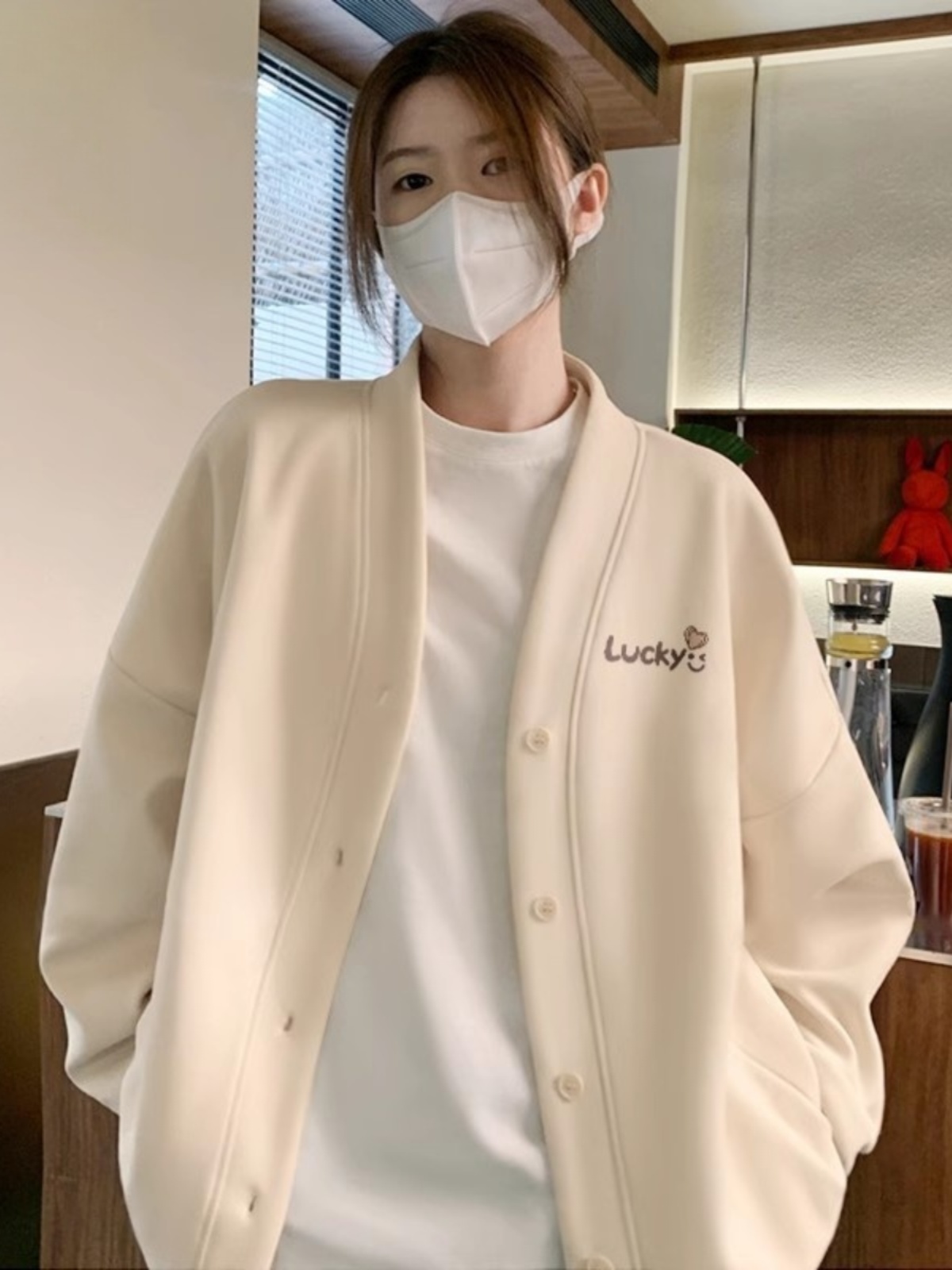 2025新款秋冬新款学院风羊绒衬里加厚慵懒风格开衫