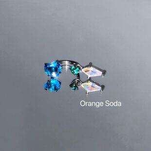 超闪炫彩菱形单钻小吊坠马蹄环耳骨环饰品耳圈配件