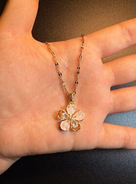 Vintage古着BlossomHalo樱花项链百搭锁骨项链