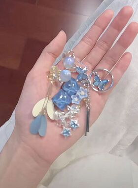 蓝色清凉夏日合集清透清新蝴蝶无痛蚊香盘耳夹女