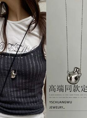 韩系酒壶花瓶简约长款项链百搭小众花瓶毛衣链叠戴高级感配饰