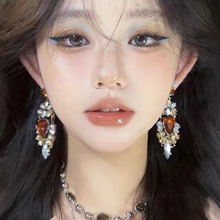 春山-博主同款耳饰复古重工民族风百搭耳环女轻奢气质长款耳夹女