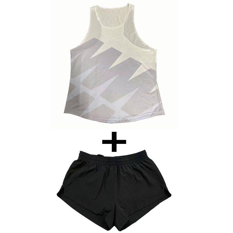 田径套装体考男女训练马拉松跑步体育跑步短裤运动背心比赛服