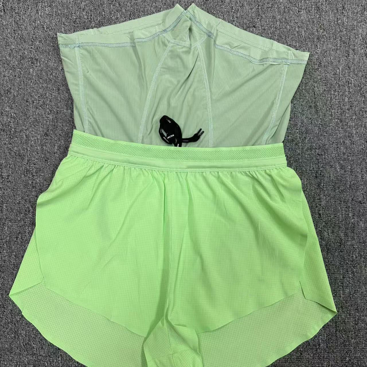 田径体育夏季新款平角内衬压胶三分裤健身田径训练速干男女短裤