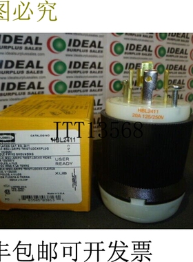 原装供应Hubbell HBL2411 Insulgrip 扭锁插头 20A 125/250V 3P 4