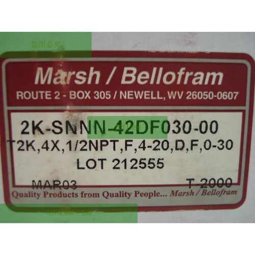 MARSH BELLOFRAM 2K-SNNN-42DF030-00