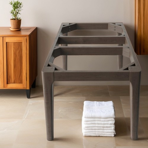 岩板瓷砖餐桌脚办公桌架实木支撑底座北欧书桌桌子支架大理石桌腿