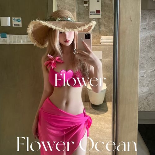 【芭比】新款bikini三件套性感甜辣风沙滩泳池度假泳衣