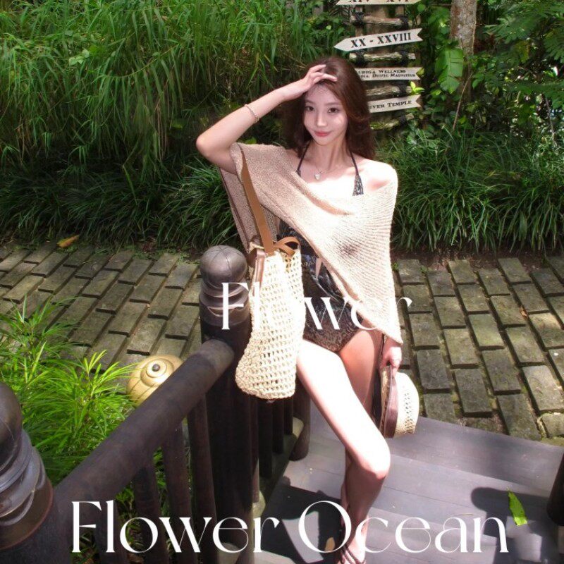 【驼色罩衫】新款氛围感针织罩衫百搭性感遮肉海边沙滩度假风