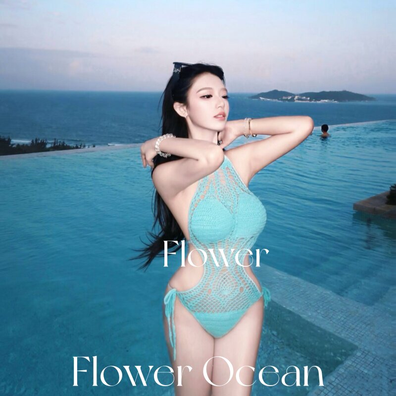 【原生曲线】高级感镂空性感针织连体温泉海滩装度假连体泳衣新款