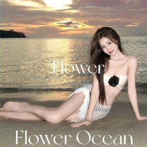 【美神】新款花朵欧美风性感长裙三件套分体长裙海边度假泳衣