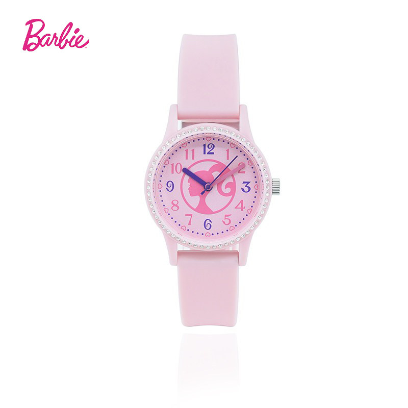 Barbie芭比官方正品硅胶表带手表女款腕表学生防水时尚石英表礼物