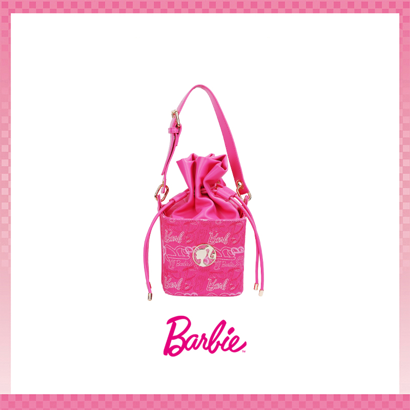 Barbie芭比粉色水桶包