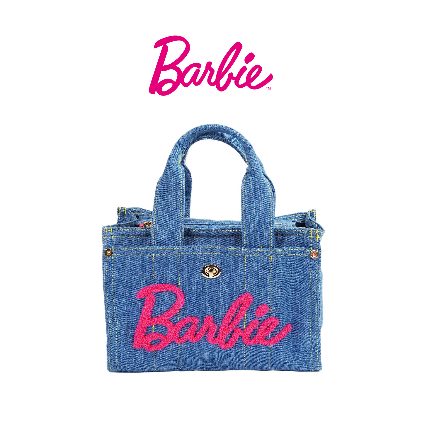 Barbie芭比官方正品牛仔蓝色手提通勤包包电脑包书包搭配女款学生,箱包皮具/热销女包/男包,通用款女包,淘宝优惠券,粉丝福利购,淘宝优惠卷