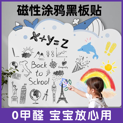【卡通鲸鱼】磁吸白板墙贴可擦写