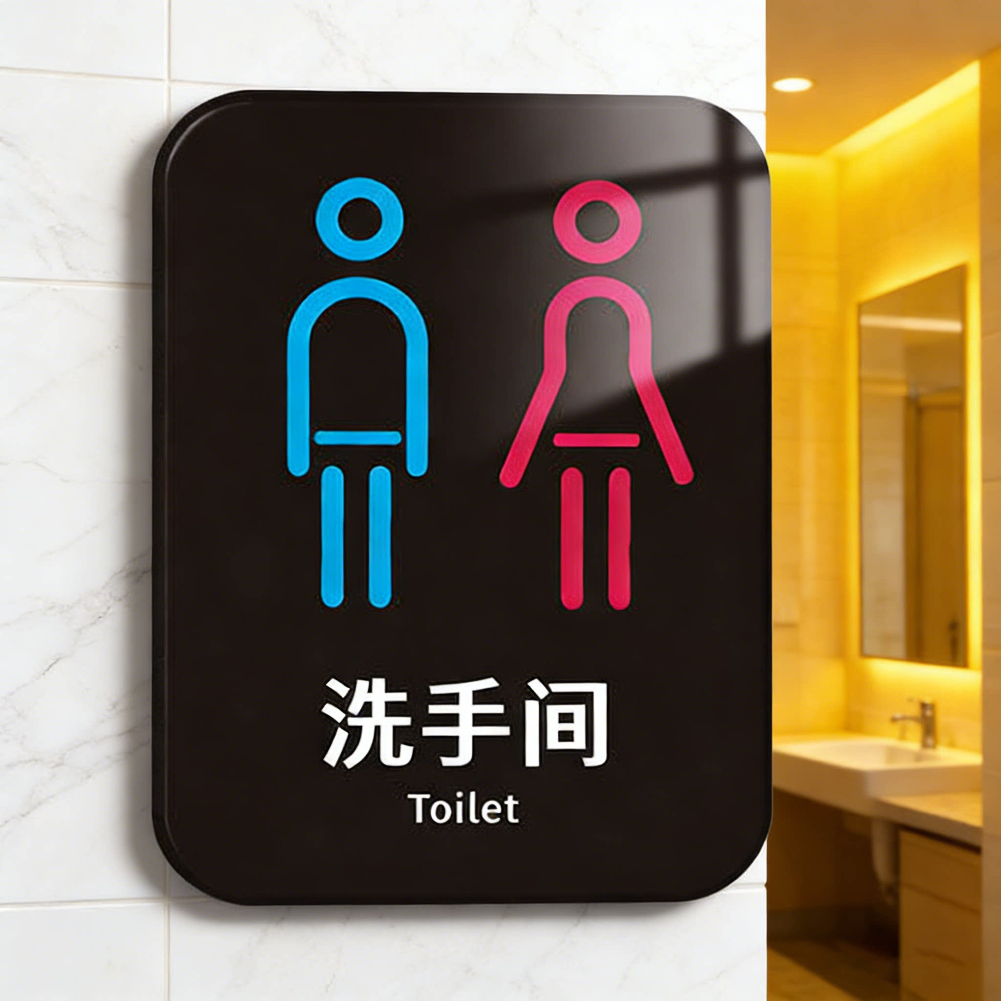 【亚克力背胶】卫生间厕所标识牌