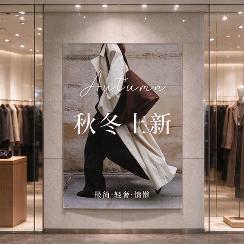 服装店海报挂画冬季新款上新广告宣传打印定制墙面氛围布置装饰画