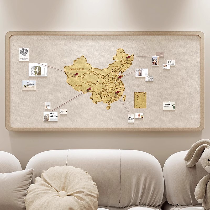 毛毡旅行足迹地图照片墙
