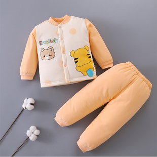 男女宝宝出生小孩洋气衣服纯棉冬装 婴儿衣服秋冬季 棉衣两件套装