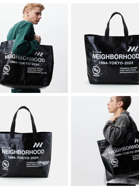 现货 NEIGHBORHOOD LOGO FLEXIBLE BAG LOGO手提单肩托特包 24SS
