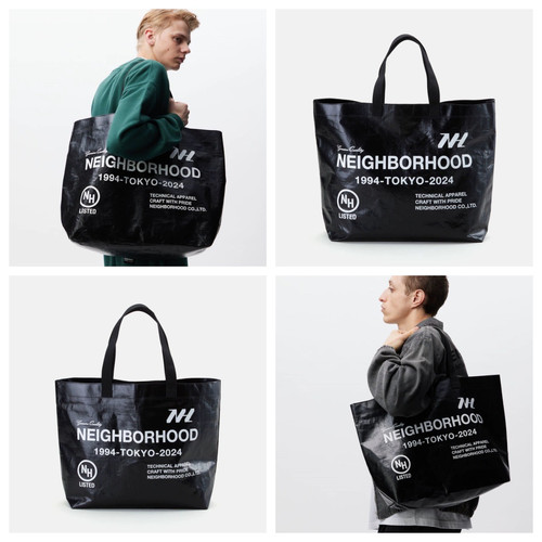 现货 NEIGHBORHOOD LOGO FLEXIBLE BAG LOGO手提单肩托特包 24SS