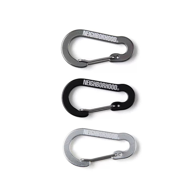 潮牌NBHD弹簧扣钥匙扣葫芦形铝合金登山扣压扁不锈钢丝钩