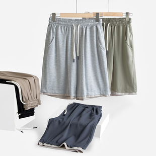 清仓 拼色潮流中裤 冰丝斜纹运动短裤 五分裤 马卡龙色系情侣款 夏季