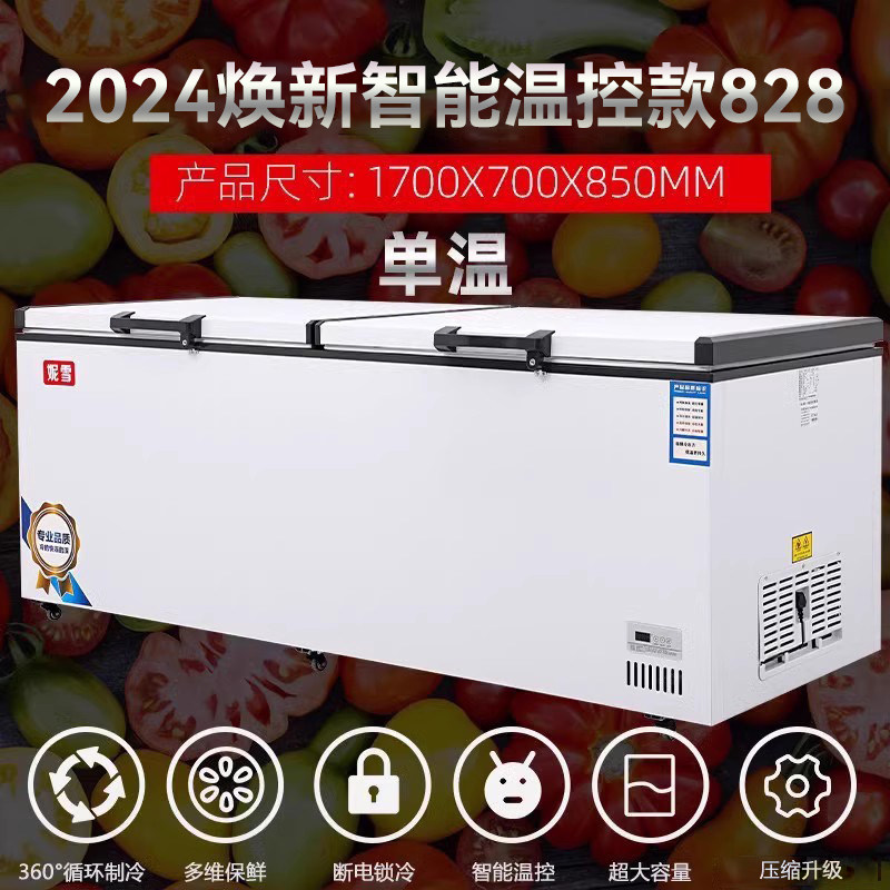 妮雪828卧式冰箱冷柜大冰柜冷藏双温商用大容量小冰柜冷冻柜家用