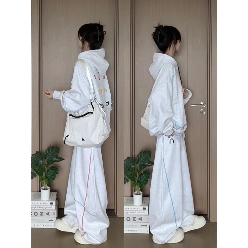 宽松美式少年感休闲运动服套装