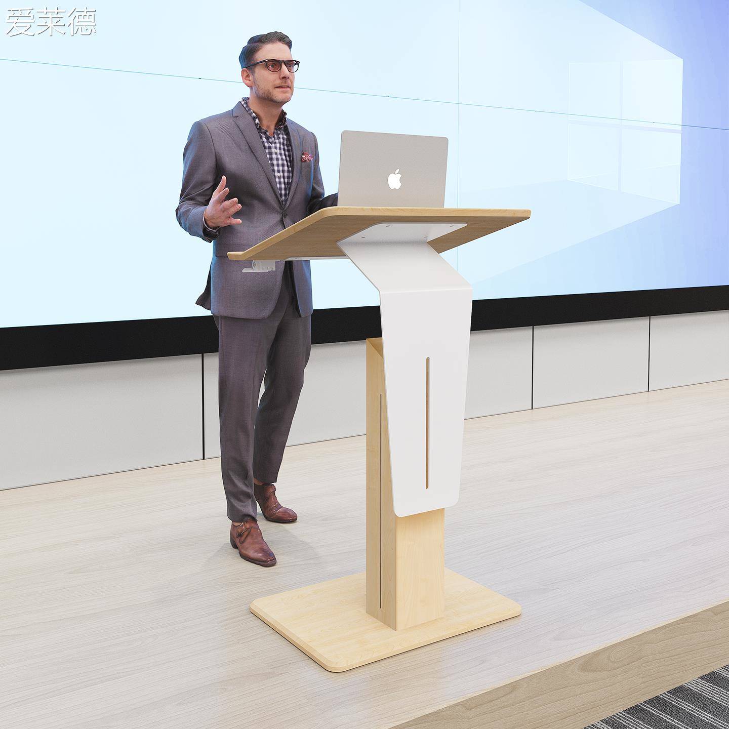 爱莱德气动升降演讲台 桌 宣讲台会议室演讲台发言台主持台展会报告主席台  垫垫