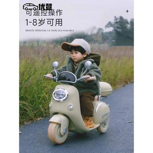 儿童摩托车电动三轮车可坐双人带遥控男女宝宝通用双驱电瓶玩具车
